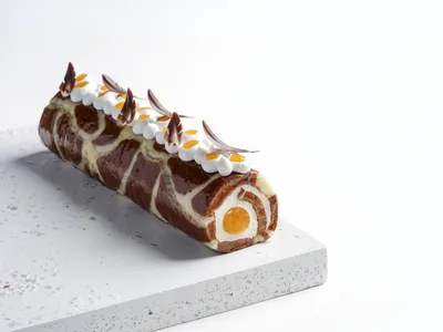 Brazo de pastelería saludable